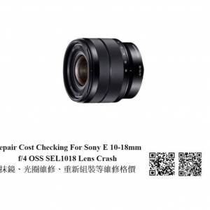 Repair Cost Checking For Sony E 10-18mm f/4 OSS SEL1018 Lens Cleaning
