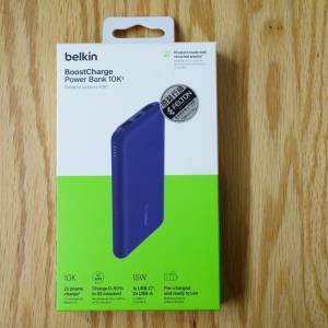 3C認證 Belkin BoostCharge 便攜式行動電源 (10K / 附USB-A 至 USB-C 連接線)