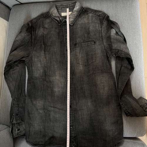 95% new 洗水靚料 Allsaints Garforth Shirt Washed black buy from official web 有...