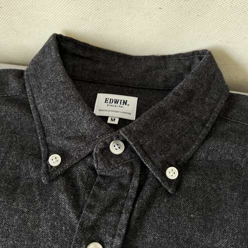 99% New 日本買 靚料 Edwin Quality made 恤杉 Long Sleeve Shirt Size M hoka nik...