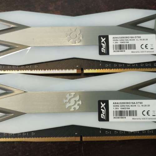 ADATA XPG Spectrix D60G DDR4 3200MHz CL16  2x8GB 共16GB