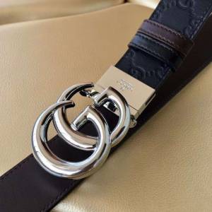 Gucci GG銀扣皮帶