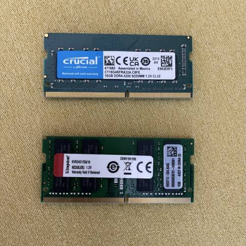 Crucial/Kingston 16GB notebook RAM