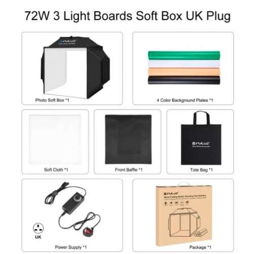 PULUZ Studio BOX  (3 light panels ) - Upgraded Portable Studio Softbox 40x40cm
