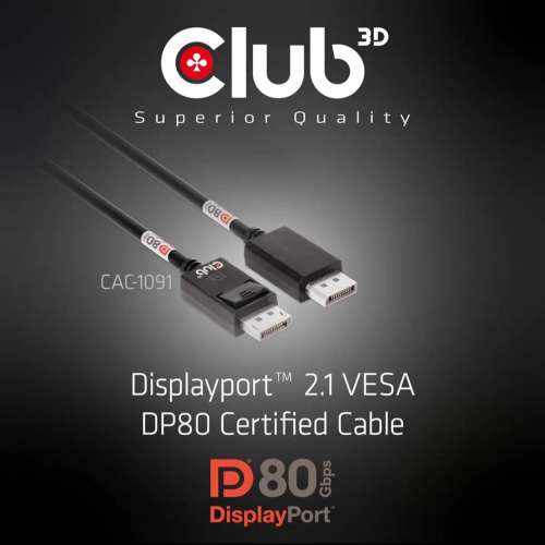 CLUB 3D DISPLAYPORT 2 1 cable