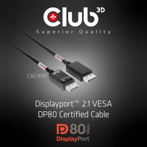 CLUB 3D DISPLAYPORT 2 1 cable