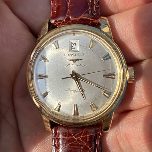 18K浪琴康卡斯(Longines Conquest)18K黃金殼