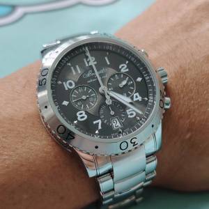 超抵水💥BREGUET Type XXI 3810ST 經典寶璣飛行錶，漂亮啡中帶灰面盤，2018年錶，新...
