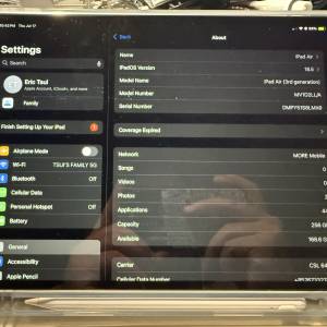 iPad Air 3th generation 256gb cellular