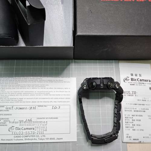 95%new Gshock 日版 GWF A1000XC 1AJF 超輕碳纖維 七代蛙人 藍寶石玻璃