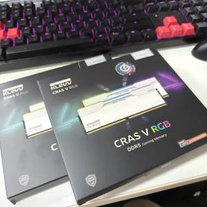 KLEVV CRAS V RGB DDR5 6000MT/S 32GB (16GB X 2) 二SET 共64GB 白色
