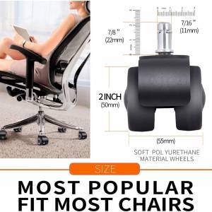 Chair Wheels Replacement for Office/Home - Snap In ( Silent /Floor Protecting)