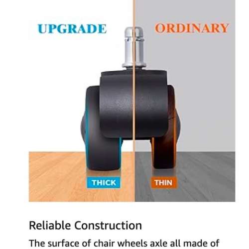 Chair Wheels Replacement for Office/Home - Snap In ( Silent /Floor Protecting)