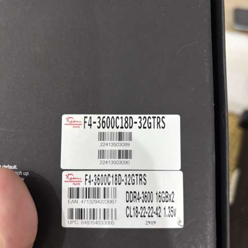 近全新有盒永久保養未撕膜 芝奇皇家戟 G.SKILL TridentZ Royal DDR4 16gbx2 3600mhz