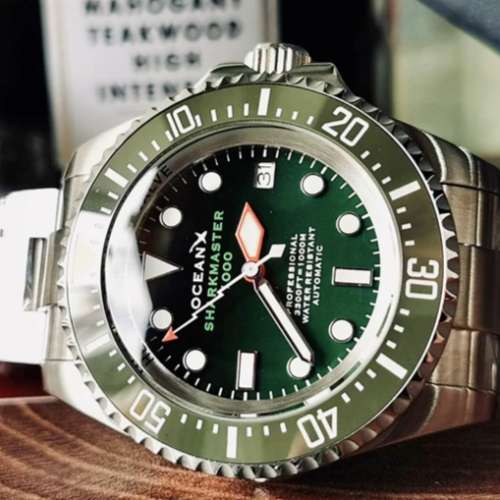 未用 Ocean X  Sharkmaster 1000m 自動潛水錶     ocean x   Ocean x     Oceanx