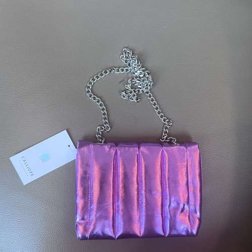 Metallic purple shoulder bag