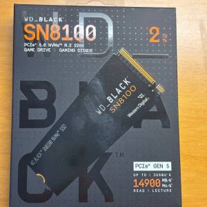 (全新) WD_BLACK SN8100 PCIe 5.0 NVMe SSD 2TB (Without Heatsink)