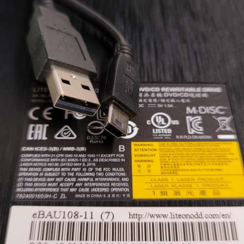 【全新】LITE-ON 8x External DVD/CD Writer Optical Drive eBAU108-11 Ultra Slen...