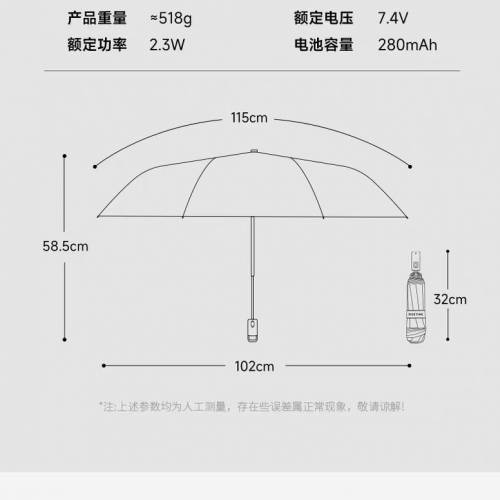 Rumbrella日全食電動雨傘 遮陽傘