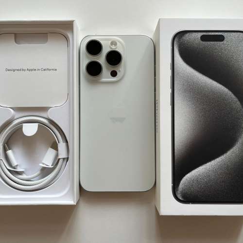 電池100% iPhone 15 Pro 512gb 白色 充電73次 外觀全新 8 eSim + 1 實體sim  what ...
