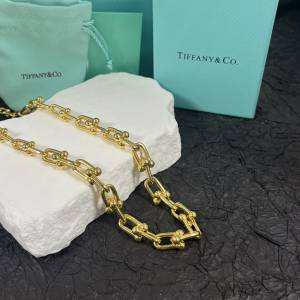 Tiffany/蒂芙尼古巴馬蹄扣階梯款項鏈