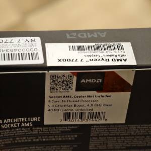 R7 7700X 有盒行貨24年買保到27，另有ROG STRIX B650-A GAMING WIFI