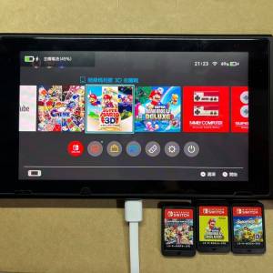 Nintendo Switch 主機 Super Mario bros deluxe & overcooked 2