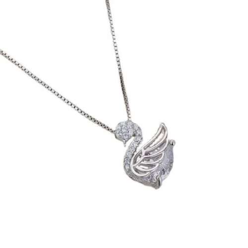 天鹅 925 纯银链条吊坠项链