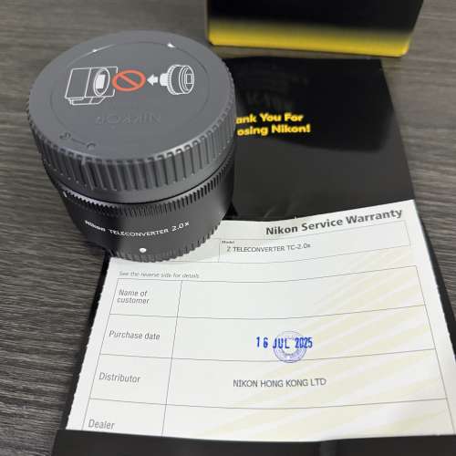Nikon tc-2.0x 全新行貨 保養到7/2026
