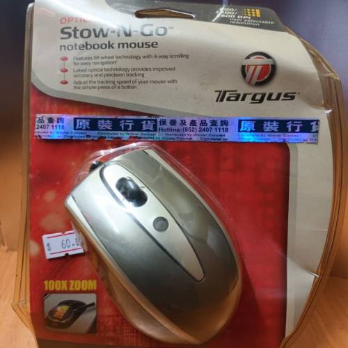全新 OPTICAL Stow-N-Go notebook mouse Targus $20