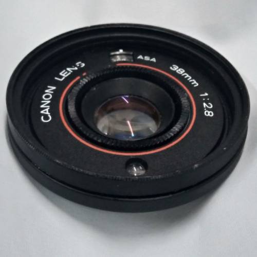 Canon 38mm F2.8 ( Canon AF35M 分解 )已改金屬m42螺絲牙(加 薄對焦筒 用 )可上無反...