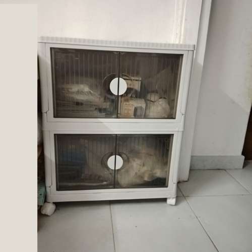 兩層有門防塵膠櫃,需簡單組合二手正常 香港大學站交收