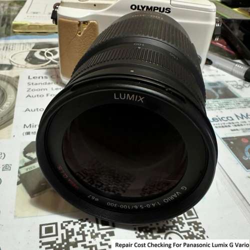 Repair Cost Checking For Panasonic Lumix G Vario 100-300mm f/4-5.6 Lens Cleaning