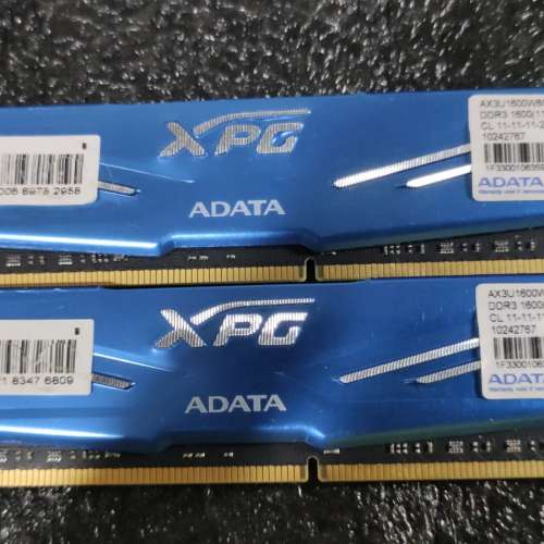 A-Data DDR3 1600 16GB 8Gx2 Desktop Ram 帶馬甲