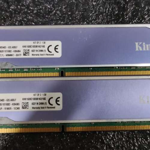 Kingston  KHX1600C10D3B1K2/16G  DDR3 1600 16GB 8Gx2 Desktop Ram