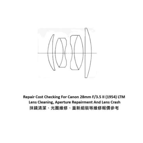 Repair Cost Checking For Canon 28mm F/3.5 II (1954) LTM Lens Cleaning | 抹鏡清潔