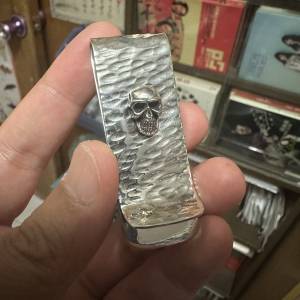 925純銀骷髏頭銀紙夾