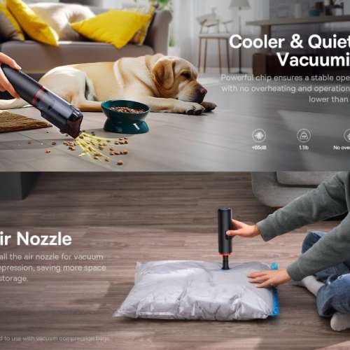 Baseus A5 Car Vacuum Cleaner 16000Pa(130W brushless Motor-ULTRA Powerful