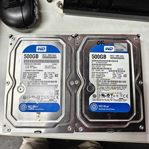 WD 500GB 3.5 SATA HDD 二隻