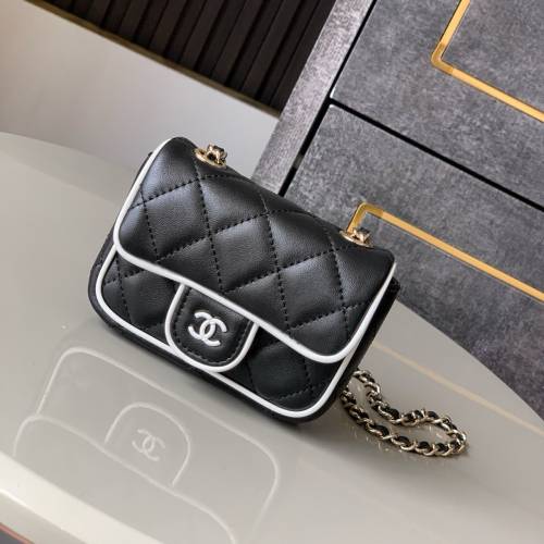 Chanel mini鏈條包 黑白系 女生經典斜背