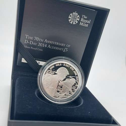 Royal Mint The 70th Anniversary Of D Day 2014 Aldnerney £5 Silver Proof Coin...