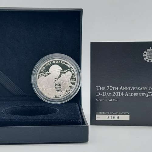 Royal Mint The 70th Anniversary Of D Day 2014 Aldnerney £5 Silver Proof Coin...