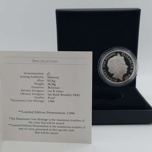 Royal Mint The 70th Anniversary Of D Day 2014 Aldnerney £5 Silver Proof Coin...