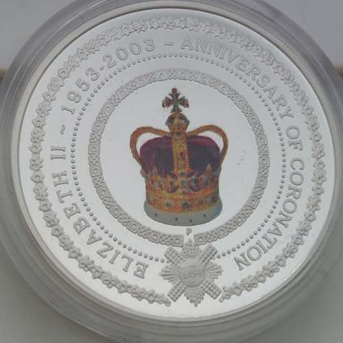 2003 AUSTRALIA QUEENS 50th ANNIVERSARY OF CORONATION 999 SILVER 1oz PROOF/0.925