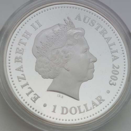 2003 AUSTRALIA QUEENS 50th ANNIVERSARY OF CORONATION 999 SILVER 1oz PROOF/0.925