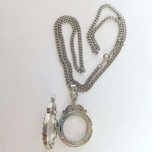 金屬相片盒 吊咀 16乘7mm 配上 24吋不銹鋼頸鏈,no D.24.7.25