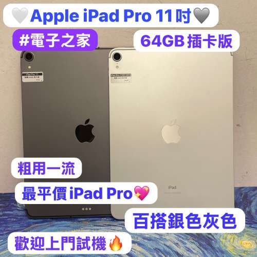 (✨最平價11吋iPad Pro 插卡版✨❤️‍🔥電子之家，超多靚iPad平板之家❤️‍🔥）A...