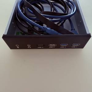 PC front panel 5.25” slot with USB2, USB3 Type-C, HD-Audio