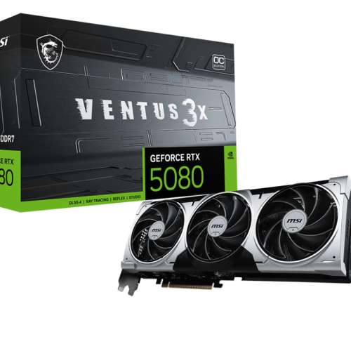 全新MSI 微星 GeForce RTX 5080 16G VENTUS 3X OC 顯示卡 RTX5080