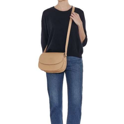 全新Il bisonte意大利真皮側揹袋